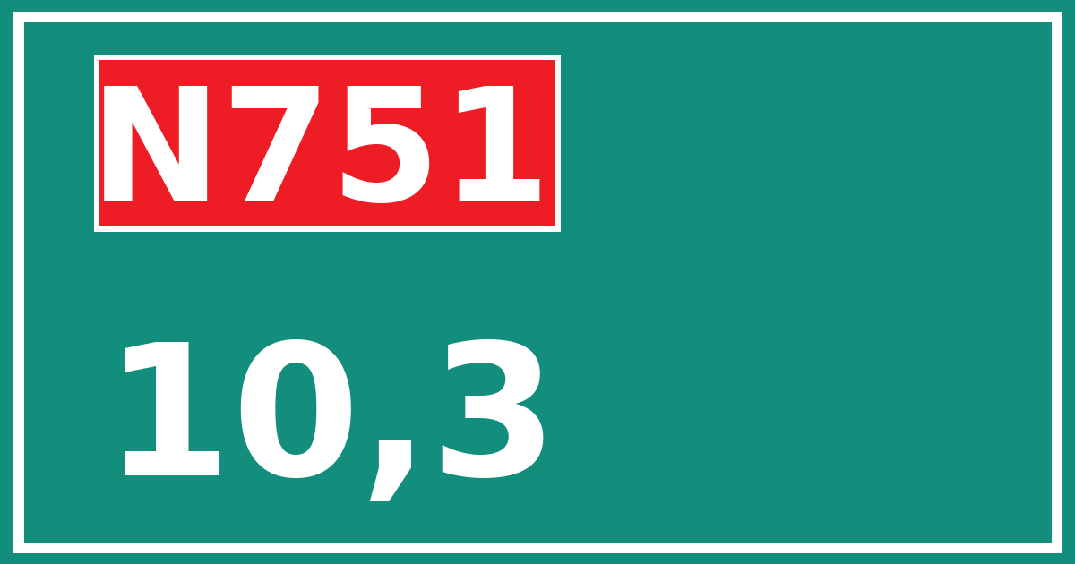 Hectometerbord N751 10,3
