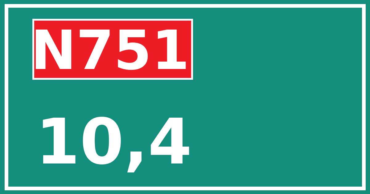 Hectometerbord N751 10,4