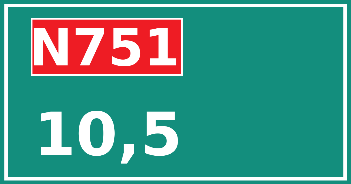 Hectometerbord N751 10,5