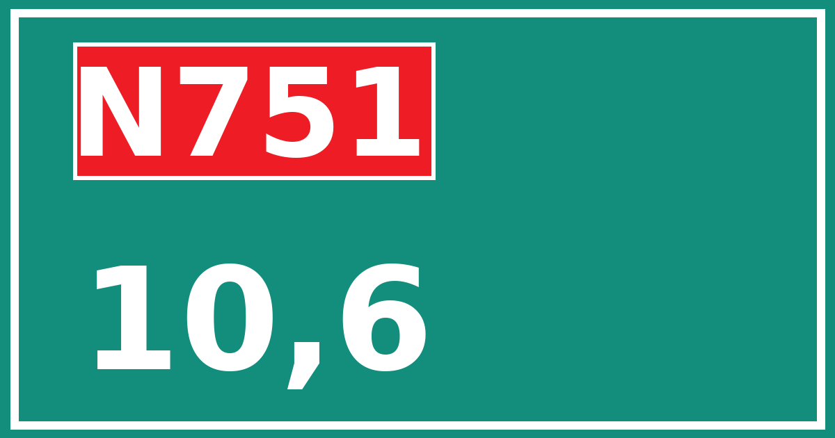 Hectometerbord N751 10,6