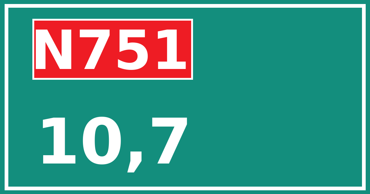 Hectometerbord N751 10,7