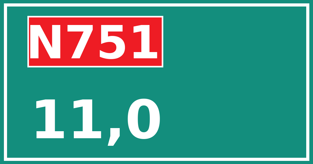 Hectometerbord N751 11,0