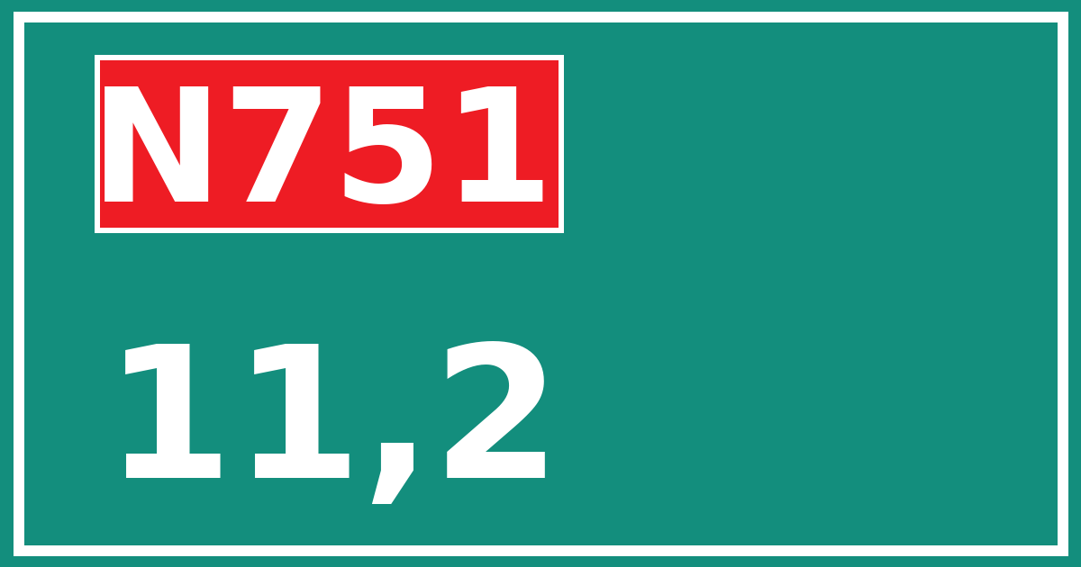 Hectometerbord N751 11,2