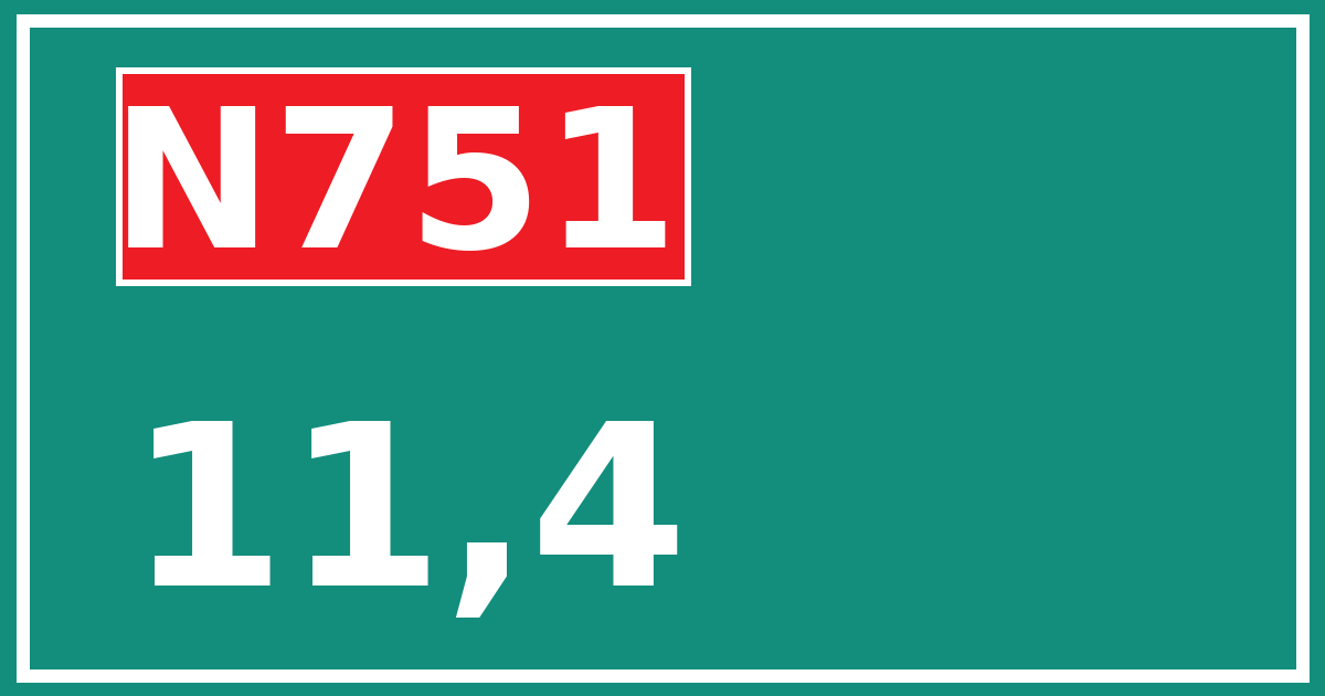 Hectometerbord N751 11,4