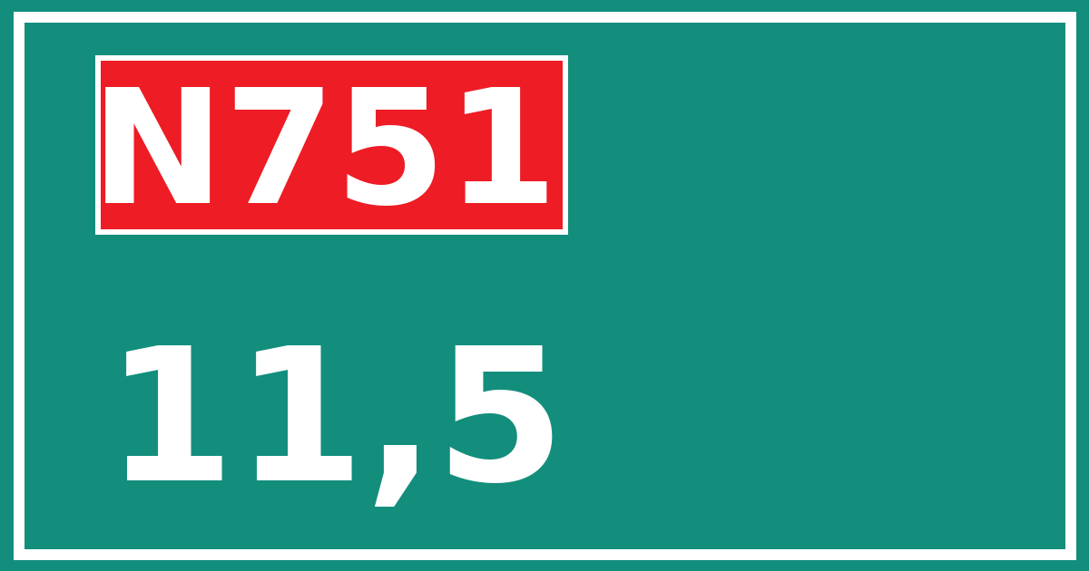 Hectometerbord N751 11,5