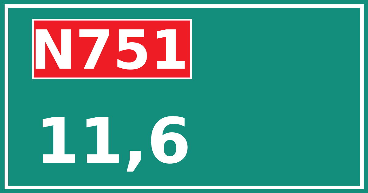 Hectometerbord N751 11,6