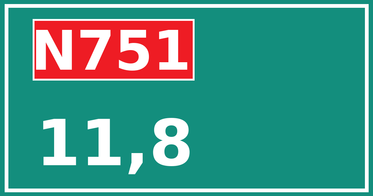 Hectometerbord N751 11,8