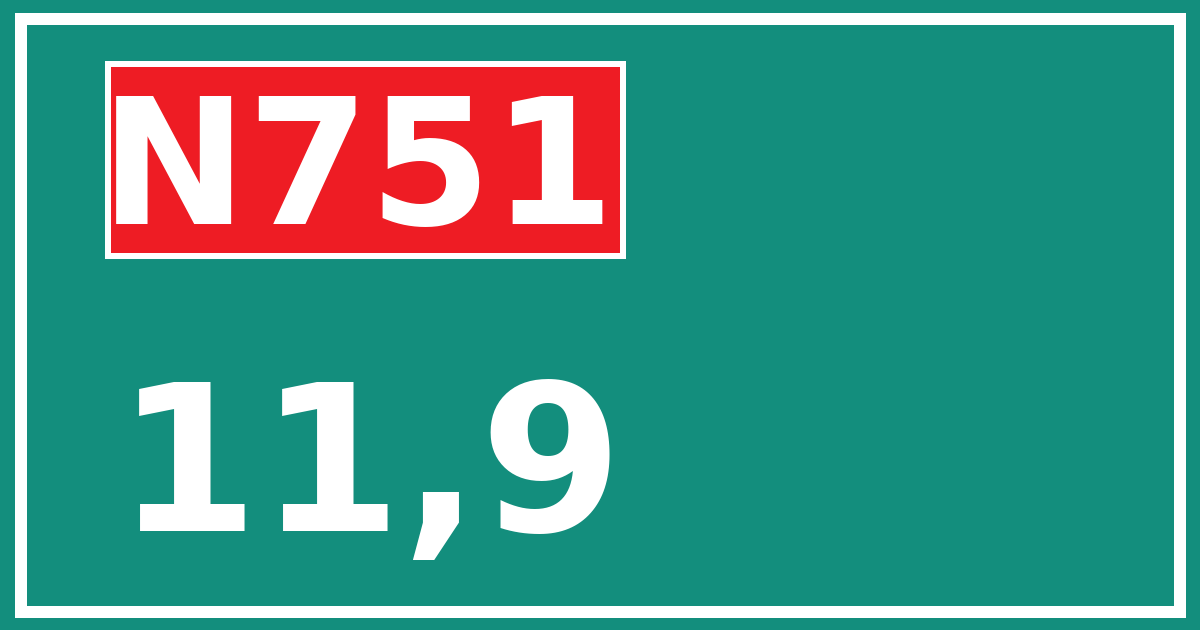 Hectometerbord N751 11,9