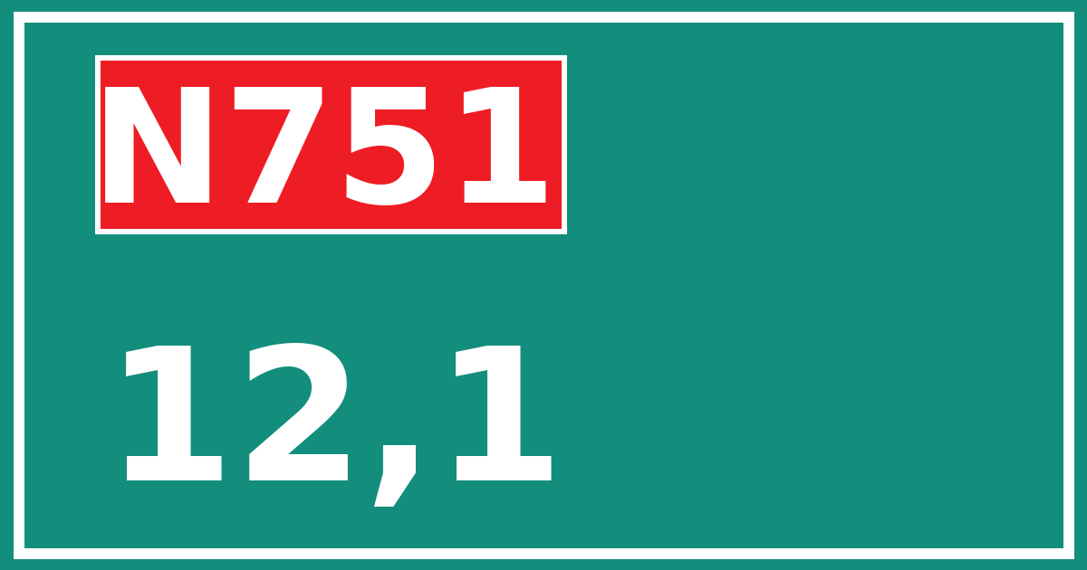 Hectometerbord N751 12,1