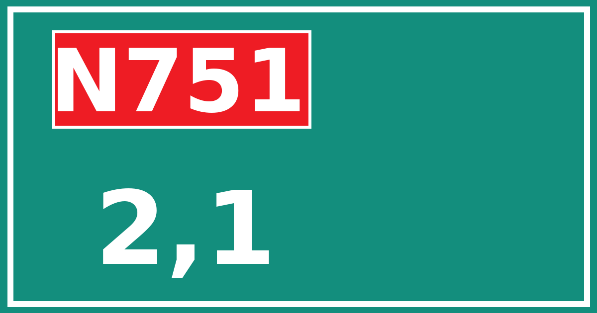 Hectometerbord N751 2,1