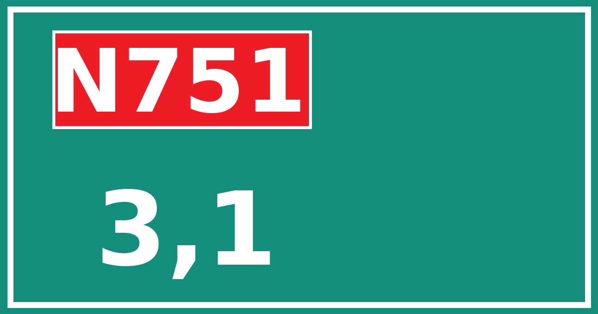 Hectometerbord N751 3,1