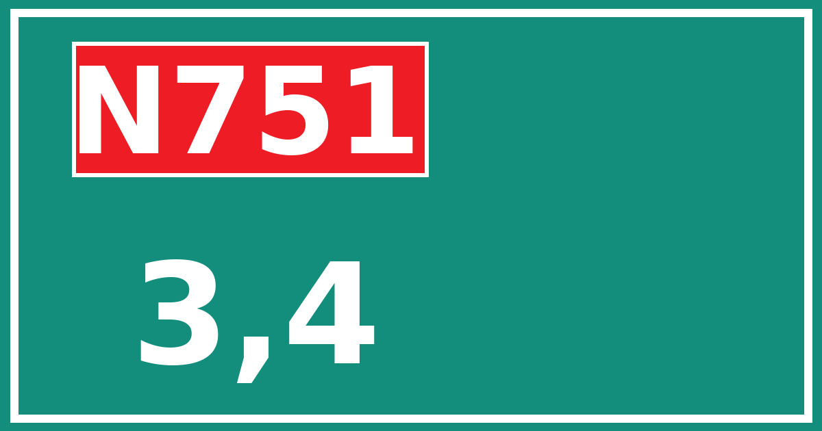 Hectometerbord N751 3,4