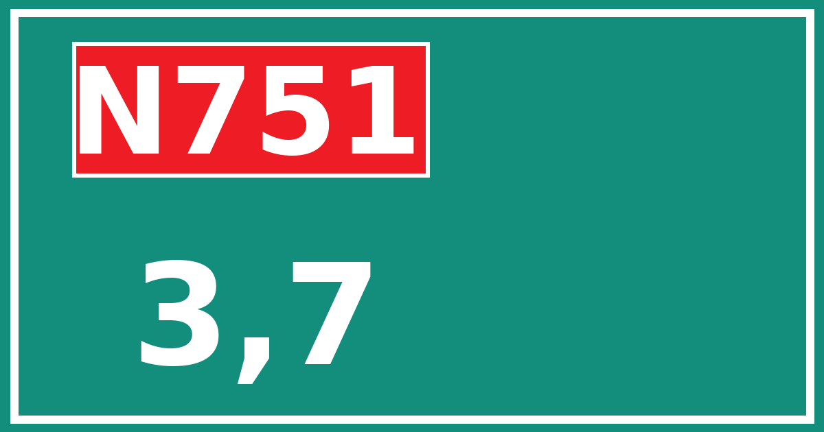 Hectometerbord N751 3,7