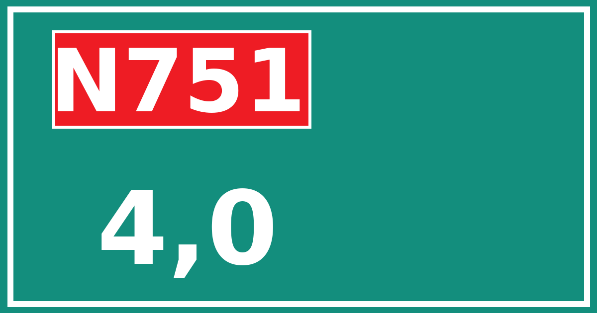 Hectometerbord N751 4,0