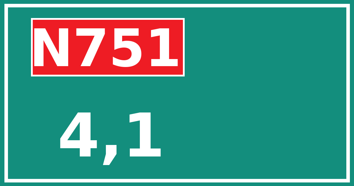 Hectometerbord N751 4,1