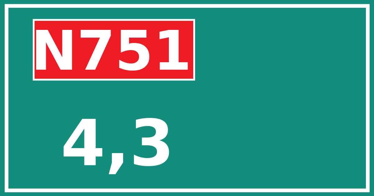 Hectometerbord N751 4,3