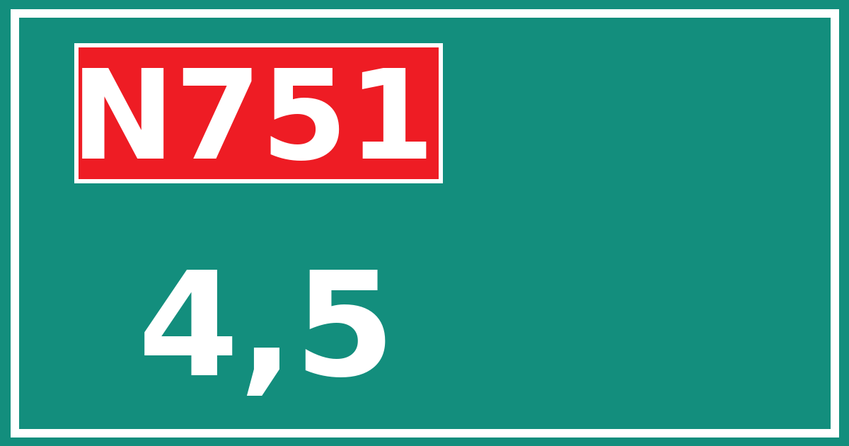 Hectometerbord N751 4,5
