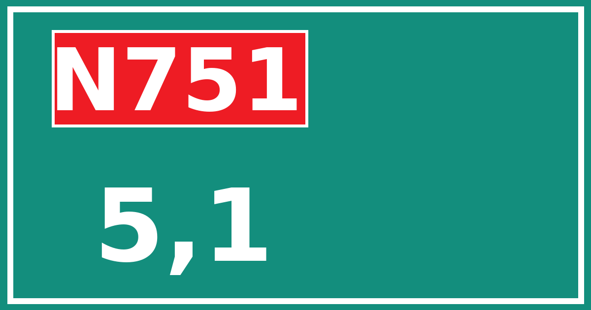 Hectometerbord N751 5,1