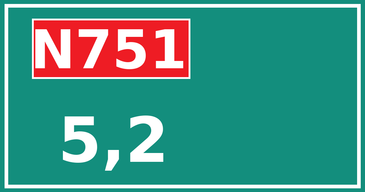 Hectometerbord N751 5,2