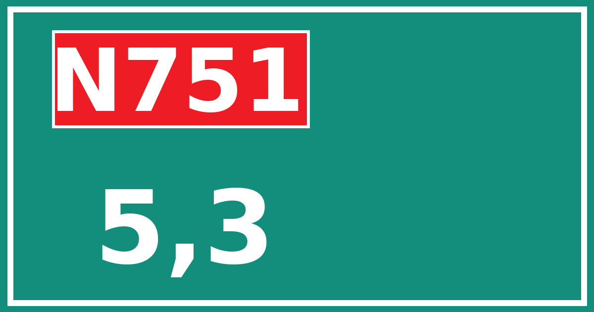 Hectometerbord N751 5,3