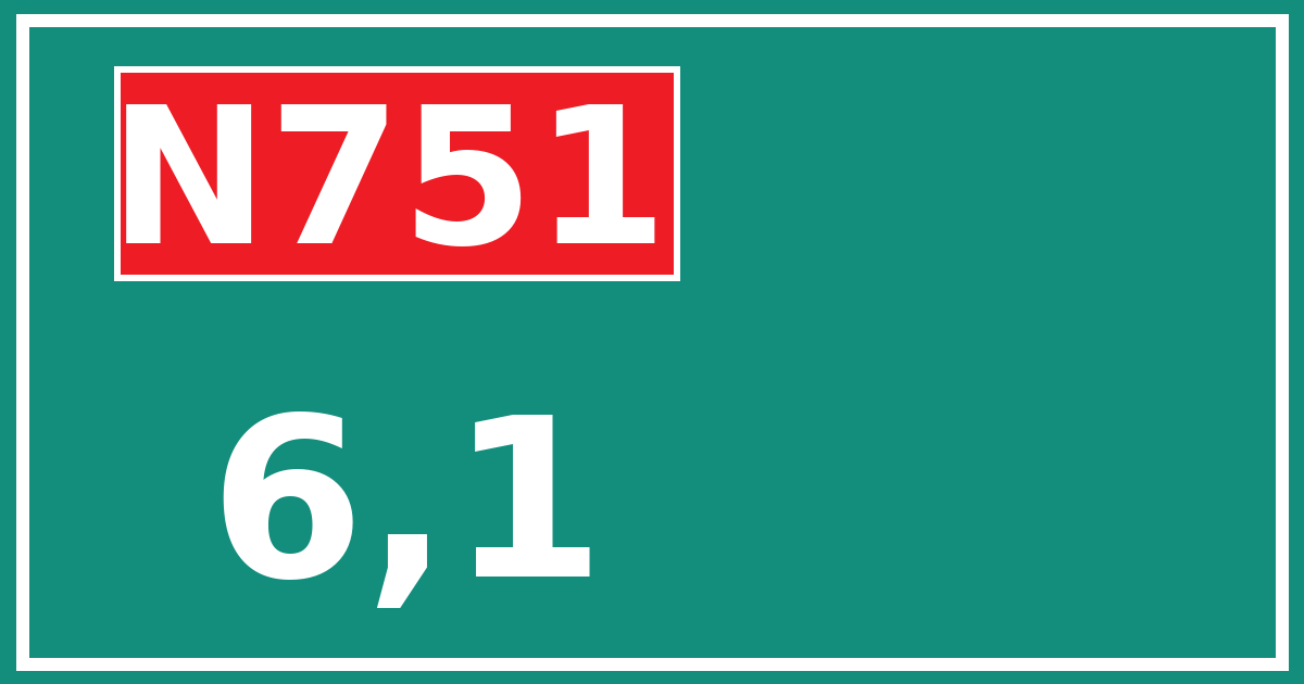 Hectometerbord N751 6,1