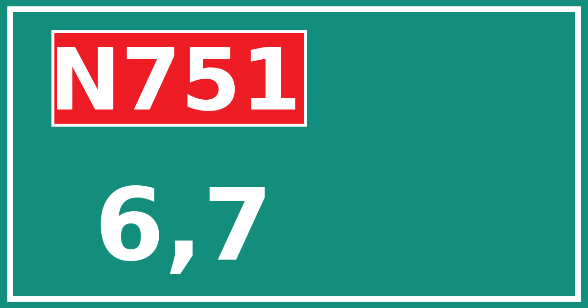 Hectometerbord N751 6,7