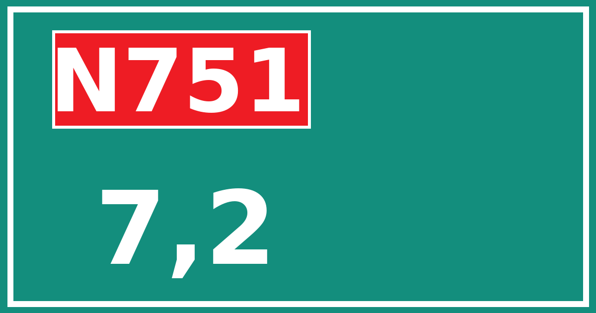Hectometerbord N751 7,2