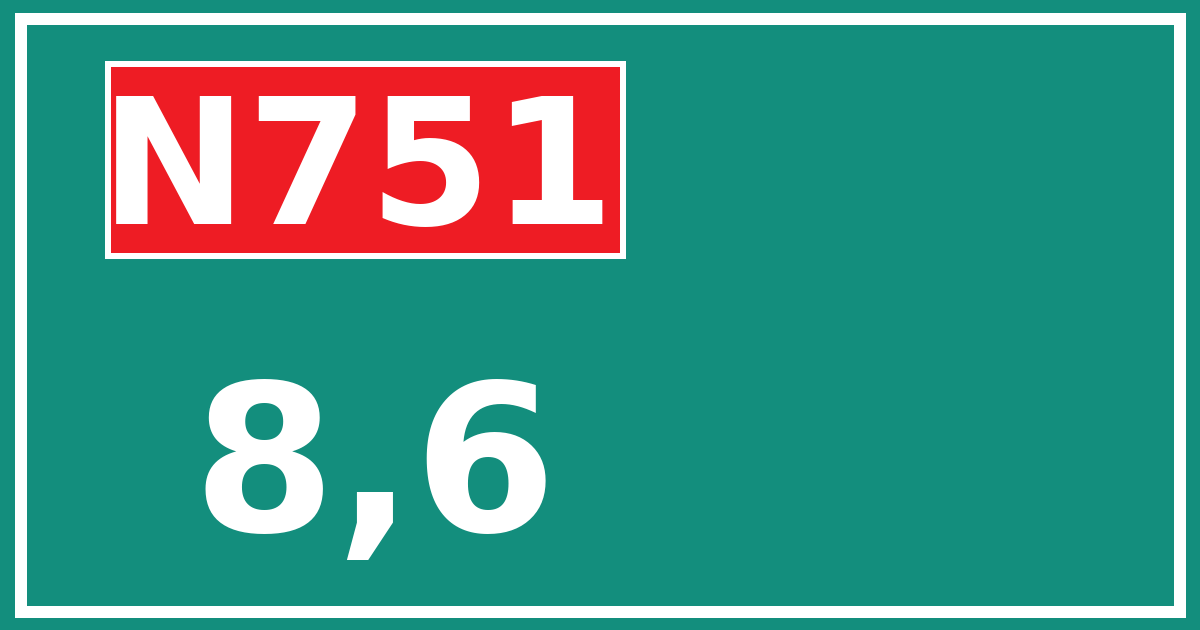 Hectometerbord N751 8,6