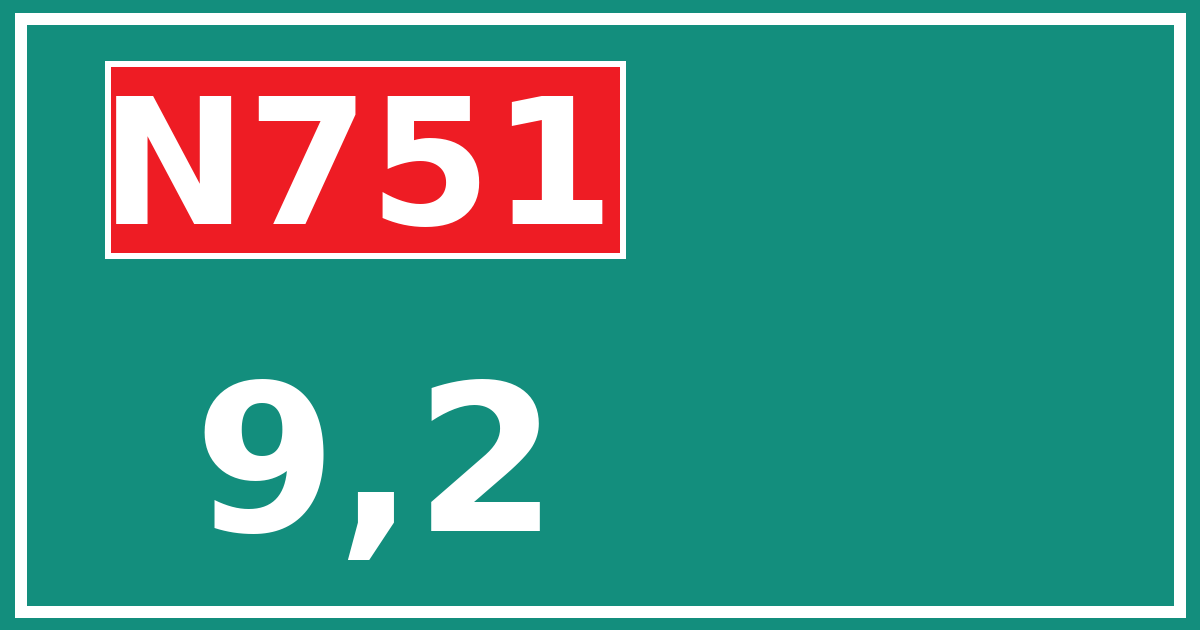 Hectometerbord N751 9,2