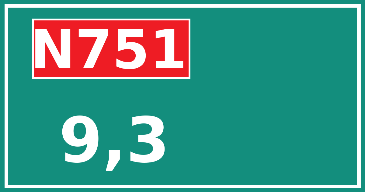 Hectometerbord N751 9,3