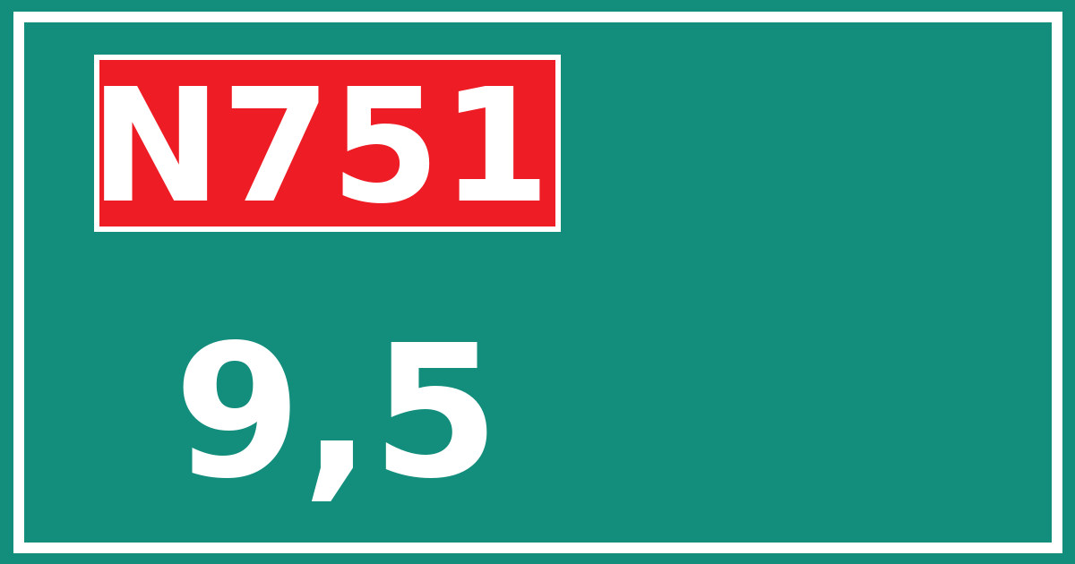 Hectometerbord N751 9,5