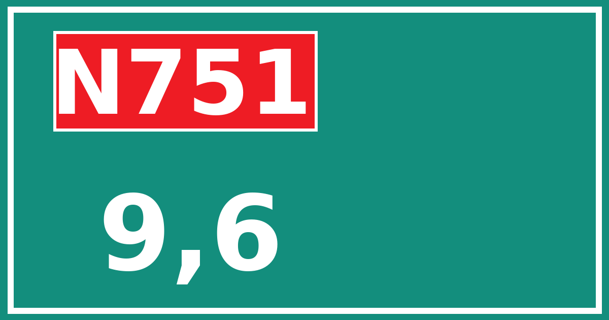 Hectometerbord N751 9,6