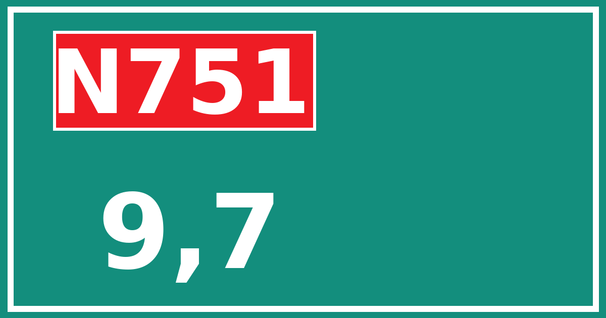 Hectometerbord N751 9,7