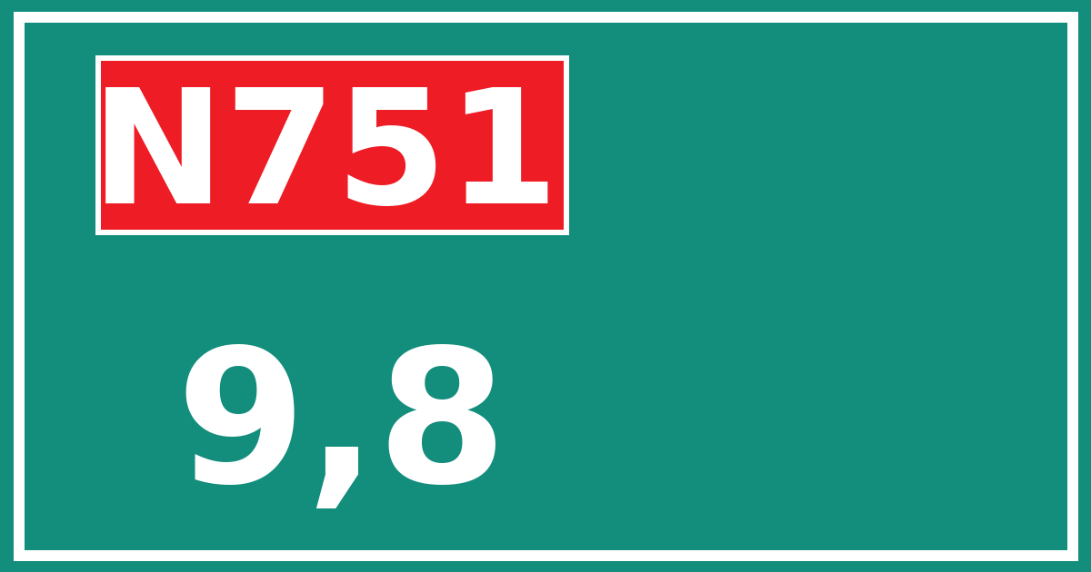 Hectometerbord N751 9,8