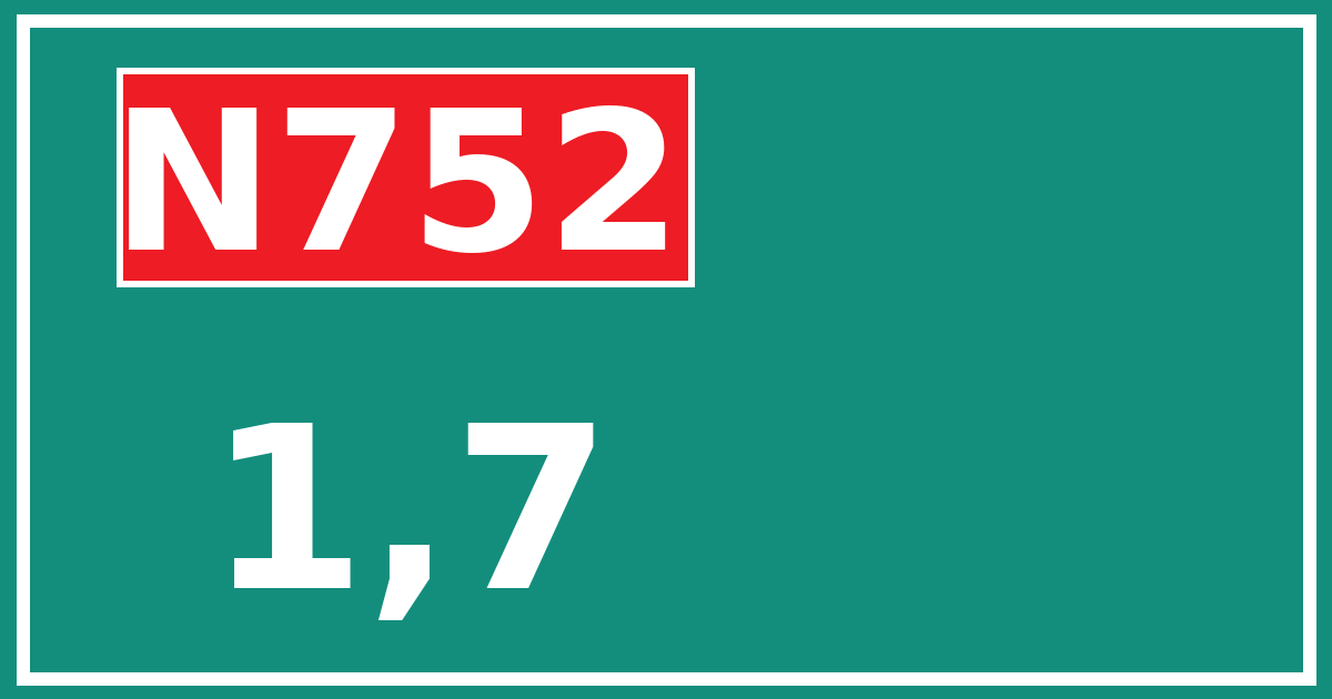 Hectometerbord N752 1,7