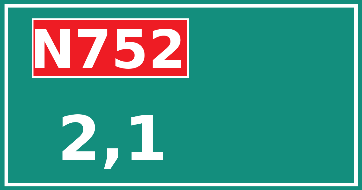 Hectometerbord N752 2,1