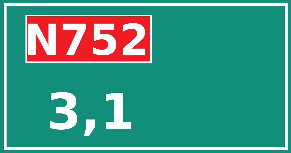 Hectometerbord N752 3,1