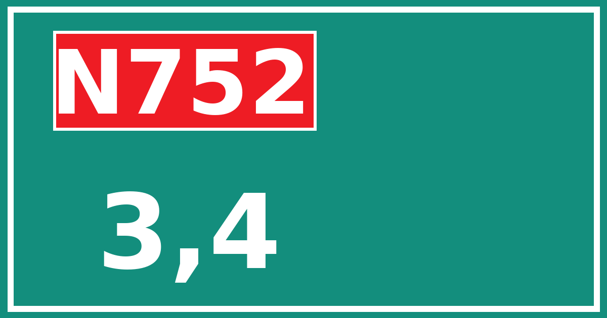Hectometerbord N752 3,4