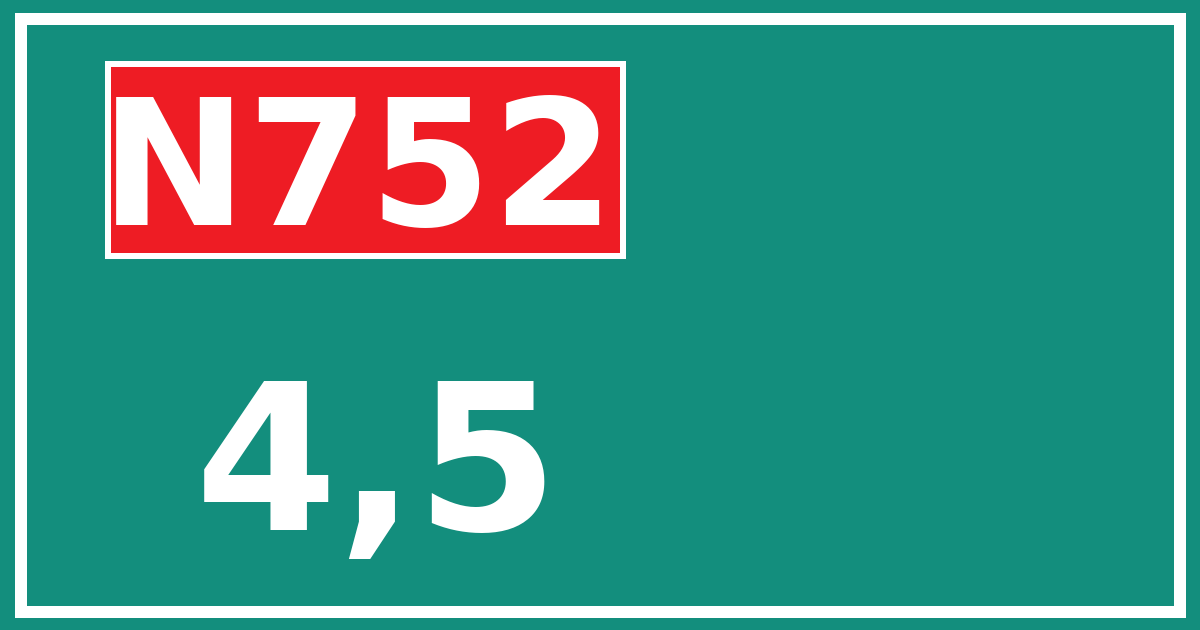 Hectometerbord N752 4,5