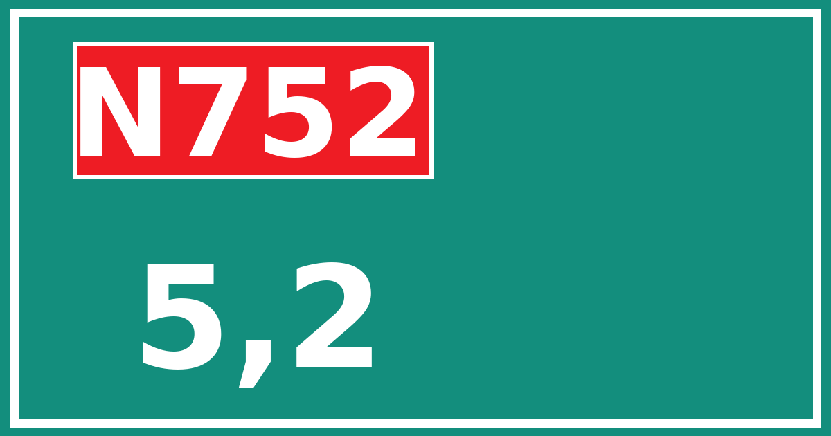 Hectometerbord N752 5,2