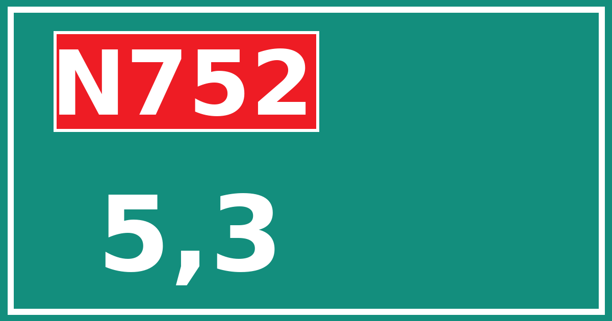 Hectometerbord N752 5,3