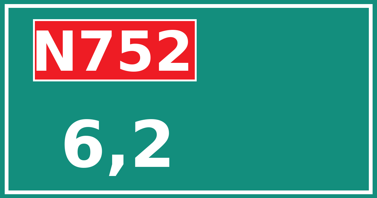 Hectometerbord N752 6,2