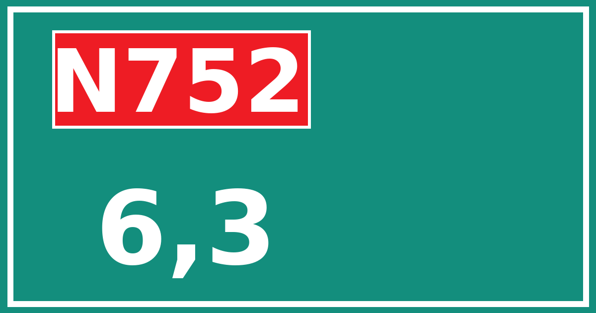 Hectometerbord N752 6,3