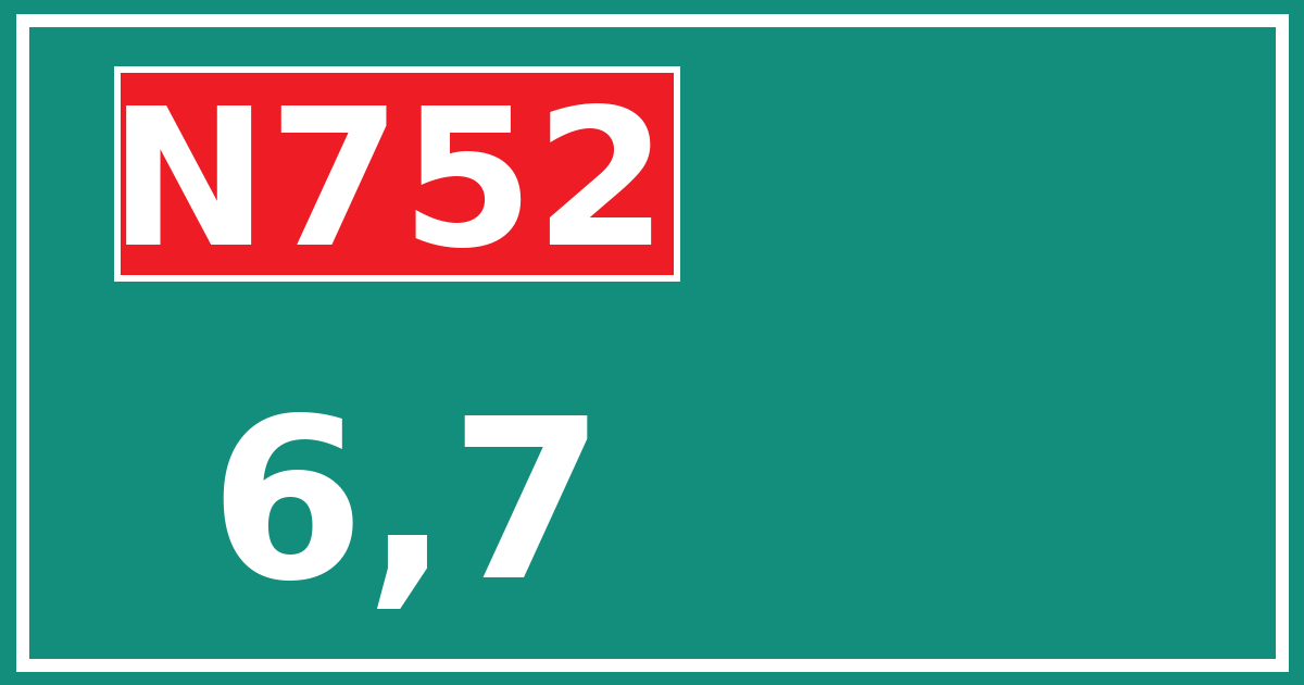 Hectometerbord N752 6,7