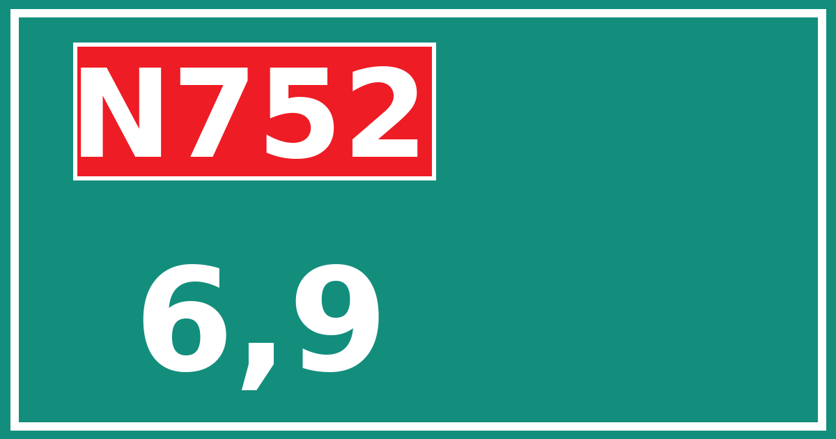 Hectometerbord N752 6,9
