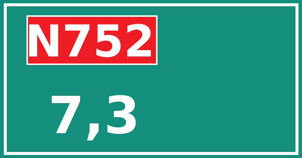 Hectometerbord N752 7,3