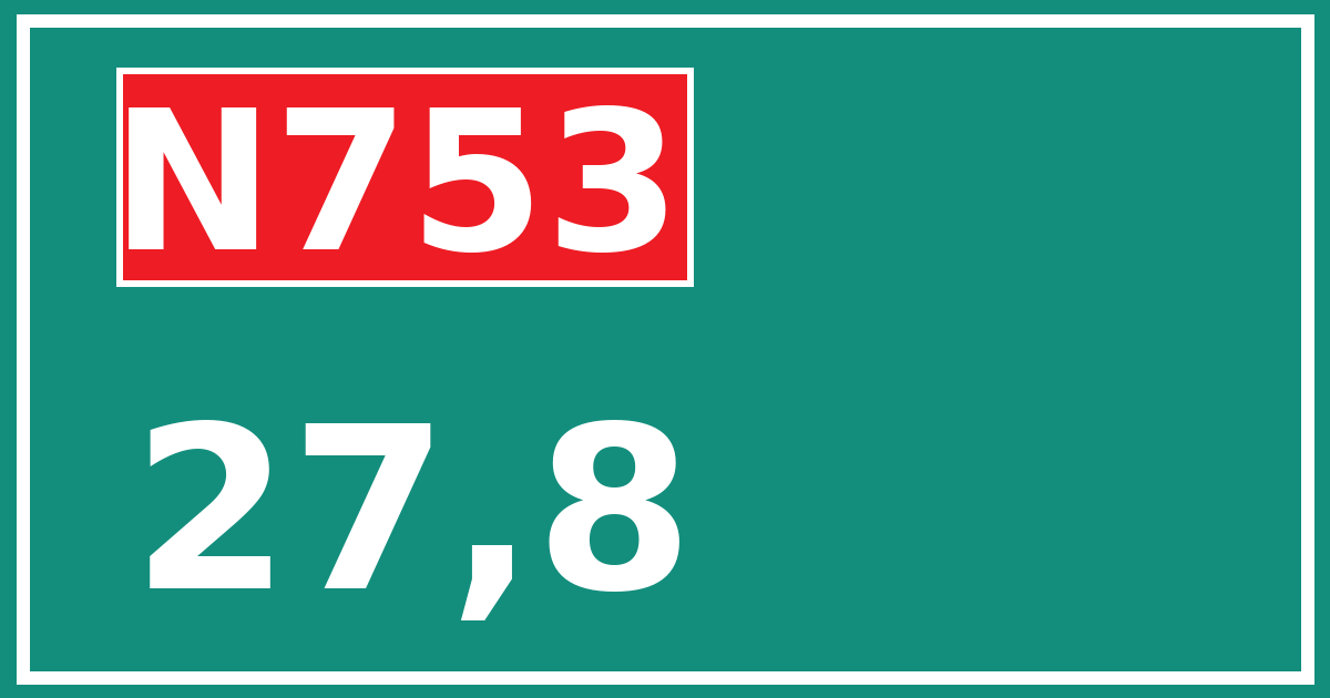 Hectometerbord N753 27,8
