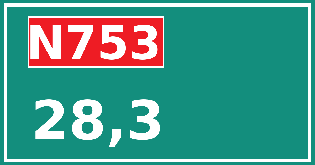Hectometerbord N753 28,3