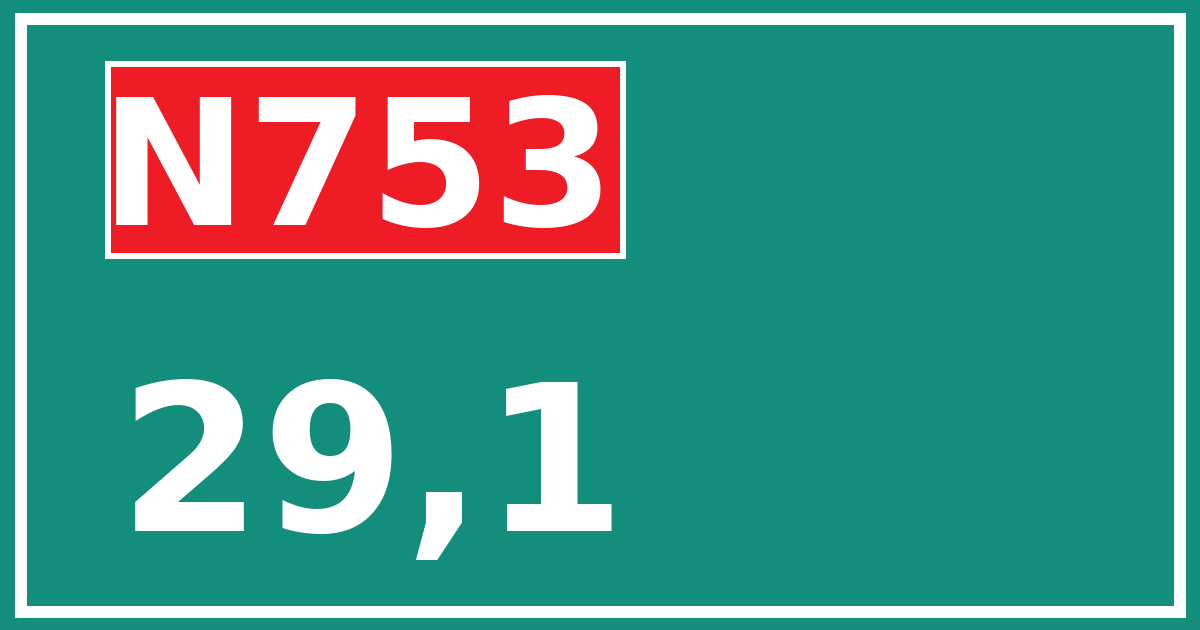 Hectometerbord N753 29,1