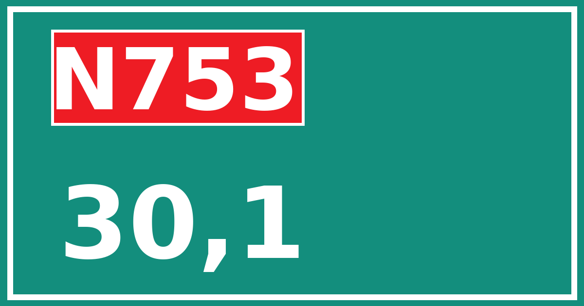 Hectometerbord N753 30,1